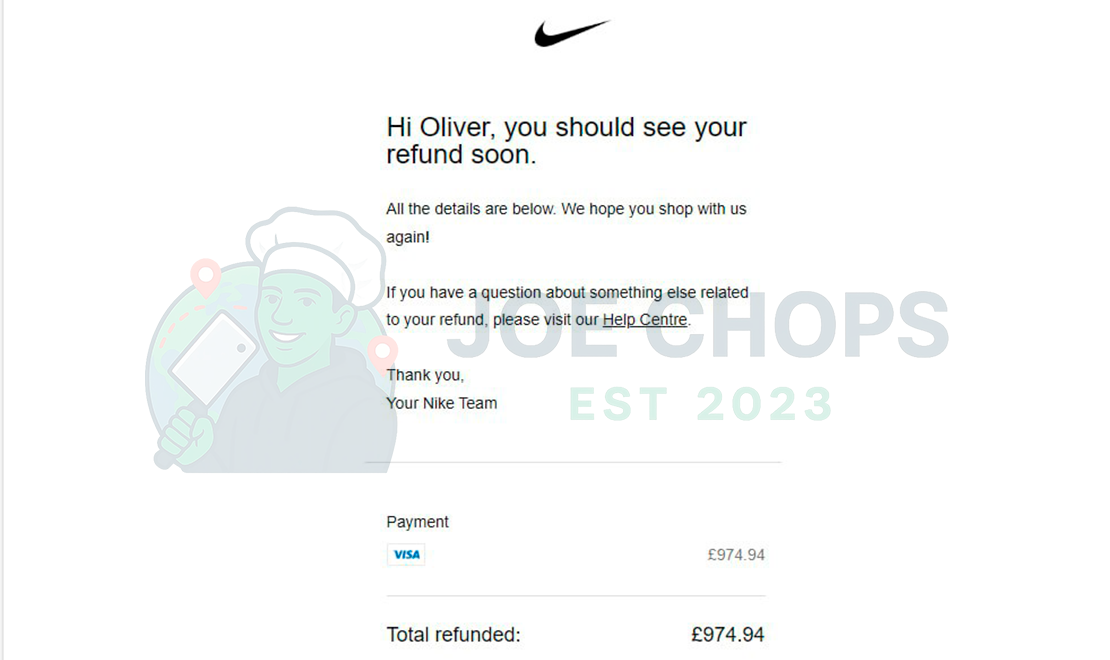 Nike Order Success